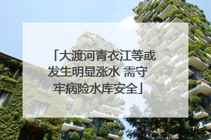 大渡河青衣江等或发生明显涨水 需守牢病险水库安全