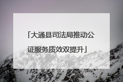 大通县司法局推动公证服务质效双提升