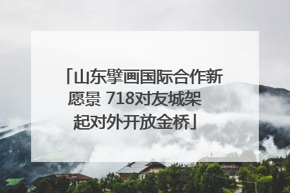 山东擘画国际合作新愿景 718对友城架起对外开放金桥