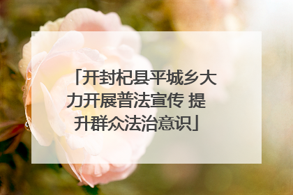 开封杞县平城乡大力开展普法宣传 提升群众法治意识