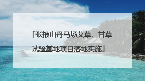 张掖山丹马场艾草、甘草试验基地项目落地实施
