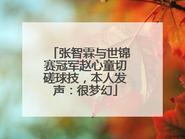 张智霖与世锦赛冠军赵心童切磋球技，本人发声：很梦幻