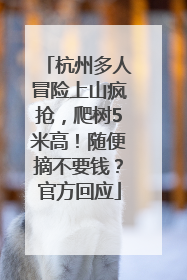 杭州多人冒险上山疯抢，爬树5米高！随便摘不要钱？官方回应