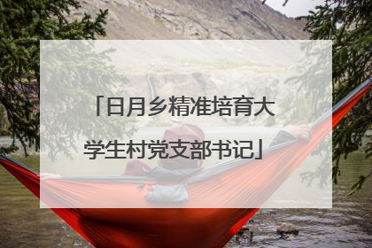 日月乡精准培育大学生村党支部书记