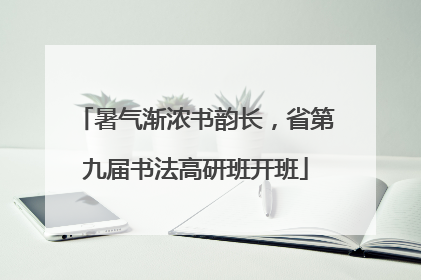 暑气渐浓书韵长，省第九届书法高研班开班
