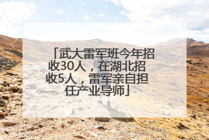 武大雷军班今年招收30人，在湖北招收5人，雷军亲自担任产业导师