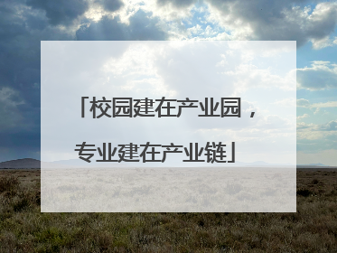 校园建在产业园，专业建在产业链