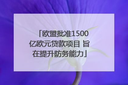 欧盟批准1500亿欧元贷款项目 旨在提升防务能力