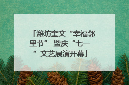 潍坊奎文“幸福邻里节” 暨庆“七一”文艺展演开幕