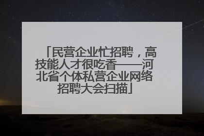 民营企业忙招聘，高技能人才很吃香——河北省个体私营企业网络招聘大会扫描