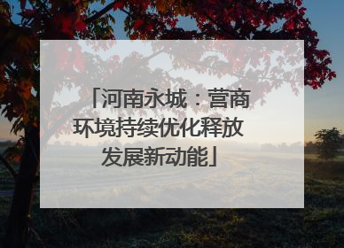 河南永城：营商环境持续优化释放发展新动能