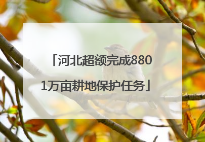 河北超额完成8801万亩耕地保护任务