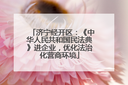 济宁经开区：《中华人民共和国民法典》进企业，优化法治化营商环境