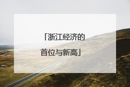 浙江经济的首位与新高