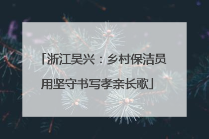 浙江吴兴：乡村保洁员用坚守书写孝亲长歌