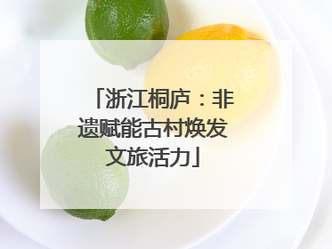 浙江桐庐：非遗赋能古村焕发文旅活力