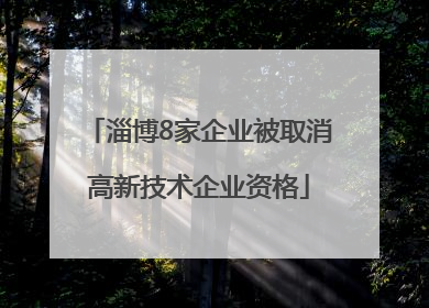 淄博8家企业被取消高新技术企业资格