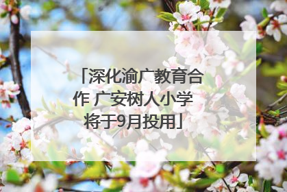 深化渝广教育合作 广安树人小学将于9月投用
