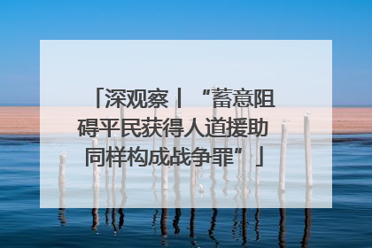 深观察丨“蓄意阻碍平民获得人道援助同样构成战争罪”