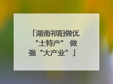 湖南祁阳做优“土特产” 做强“大产业”