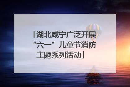 湖北咸宁广泛开展“六一”儿童节消防主题系列活动