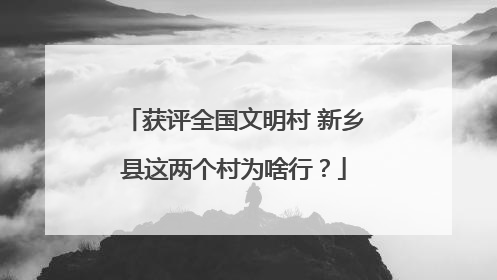 获评全国文明村 新乡县这两个村为啥行？