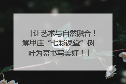 让艺术与自然融合！解甲庄“七彩课堂”树叶为幕书写美好！