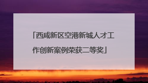 西咸新区空港新城人才工作创新案例荣获二等奖