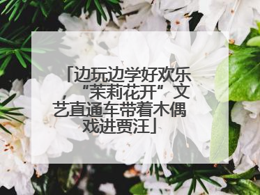 边玩边学好欢乐，“茉莉花开”文艺直通车带着木偶戏进贾汪