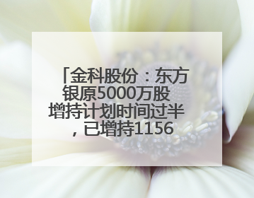 金科股份：东方银原5000万股增持计划时间过半，已增持1156.33万股