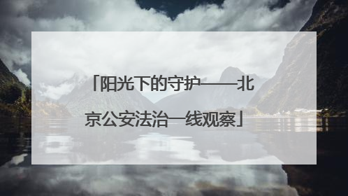 阳光下的守护——北京公安法治一线观察