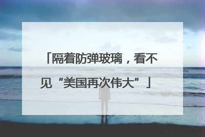 隔着防弹玻璃，看不见“美国再次伟大”