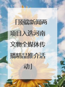 顶端新闻两项目入选河南文物全媒体传播精品推介活动