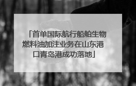 首单国际航行船舶生物燃料油加注业务在山东港口青岛港成功落地