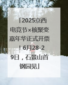 2025京西电竞节×核聚变嘉年华正式开票！6月28-29日，石景山首钢园见