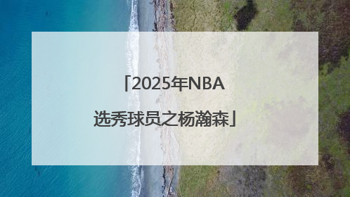 2025年NBA选秀球员之杨瀚森