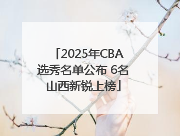 2025年CBA选秀名单公布 6名山西新锐上榜