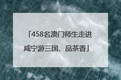 458名澳门师生走进咸宁游三国、品茶香