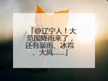 @辽宁人！大范围降雨来了，还有暴雨、冰雹、大风……